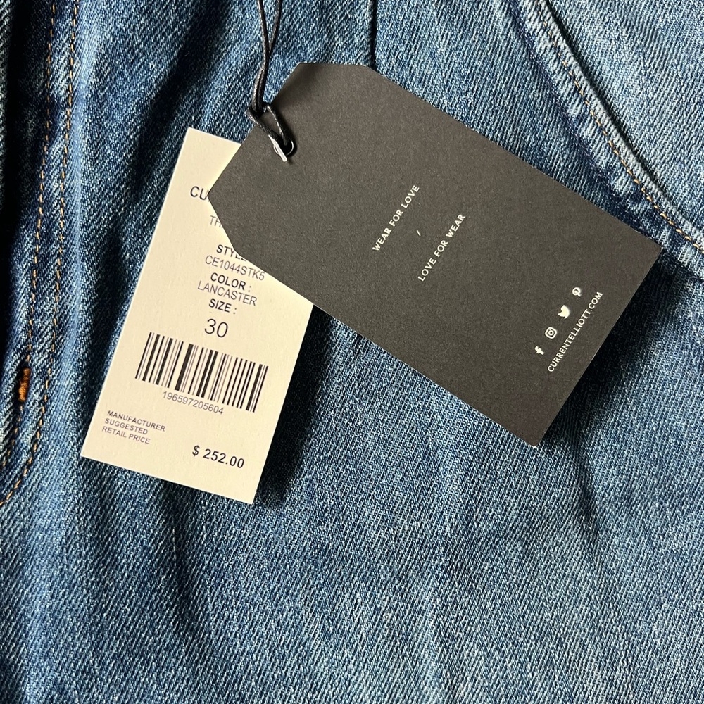 💙 Current/Elliott “The Postman” Wide Leg Jeans – Lancaster Wash Size 30 | NWT - Picture 10 of 13